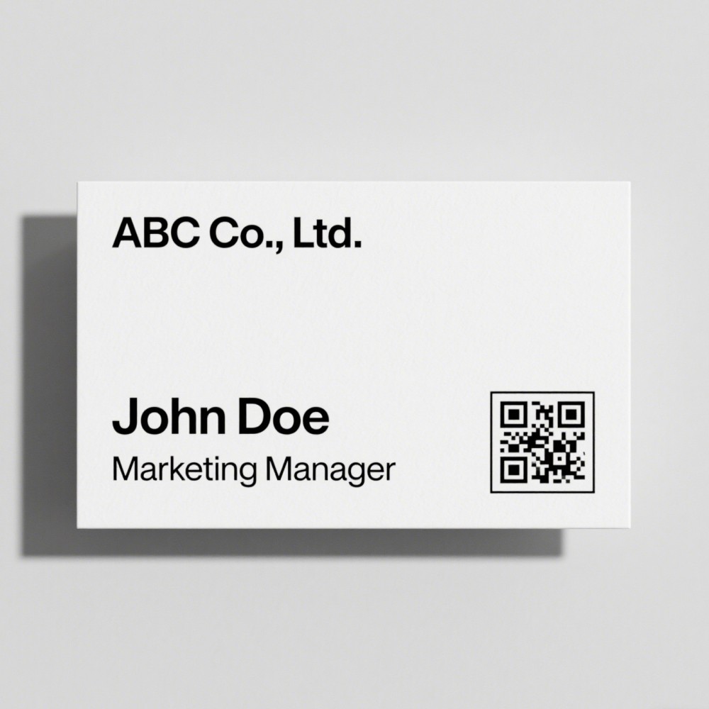 Simple business card template with black text on white background Simple business card template with black text on white background
