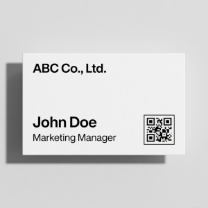 Simple business card template with black text on white background