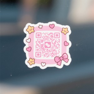 Cute star heart QR code sticker template